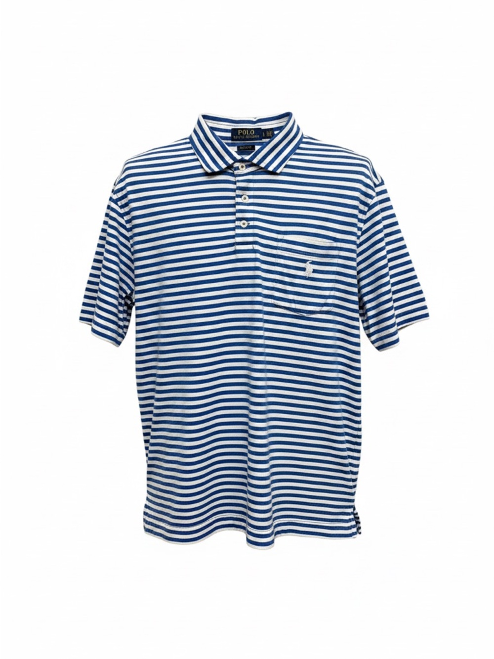 Ralph Lauren Blue and White Striped Polo Shirt